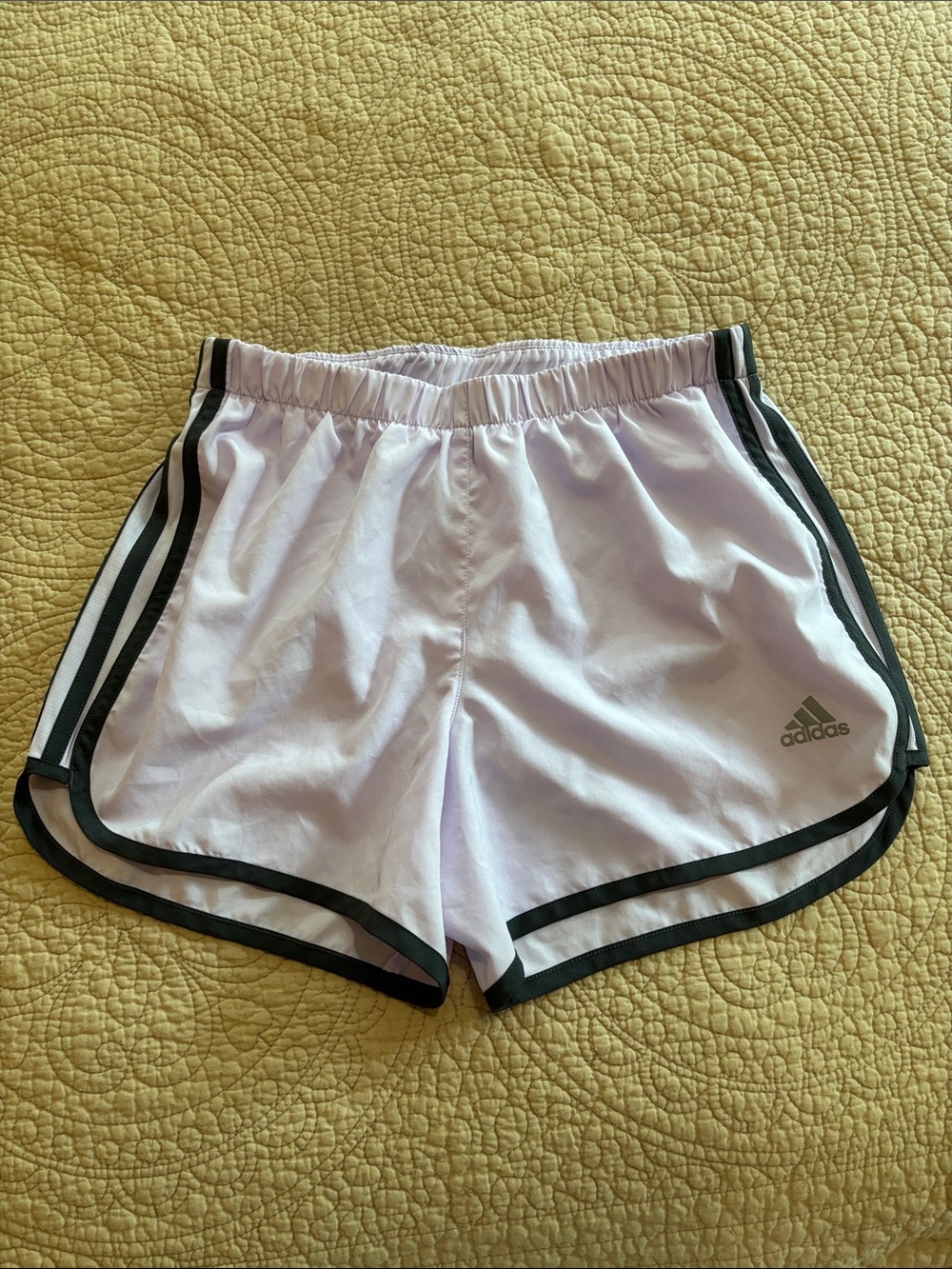adidas White Athletic Shorts with Black Trim